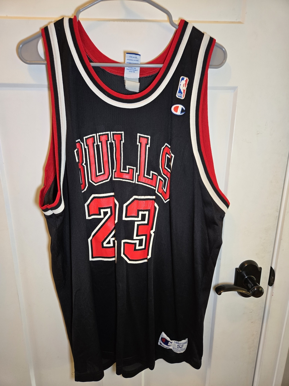 Champion Black and Red Chicago Bulls #23 Basketball Jersey